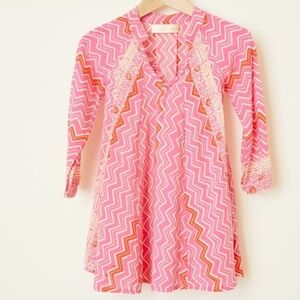 Natalie Martin zig zag hibiscus resort wear girls dress size 5-6 years